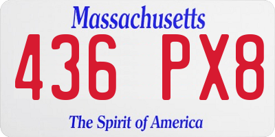 MA license plate 436PX8