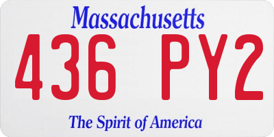 MA license plate 436PY2