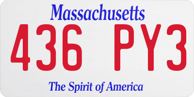 MA license plate 436PY3
