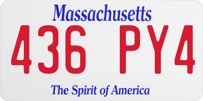 MA license plate 436PY4