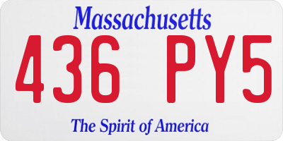 MA license plate 436PY5