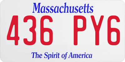 MA license plate 436PY6