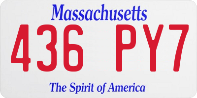 MA license plate 436PY7