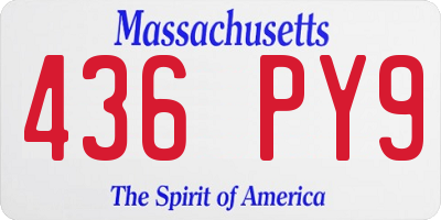 MA license plate 436PY9
