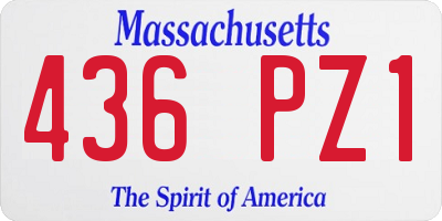 MA license plate 436PZ1