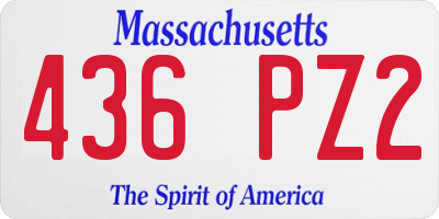 MA license plate 436PZ2