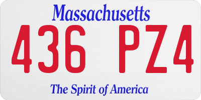 MA license plate 436PZ4