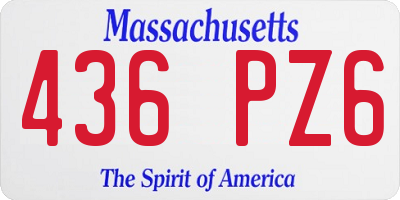 MA license plate 436PZ6
