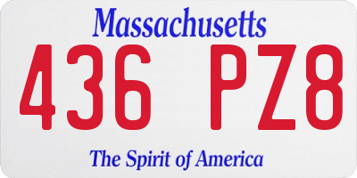 MA license plate 436PZ8