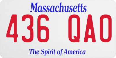 MA license plate 436QA0
