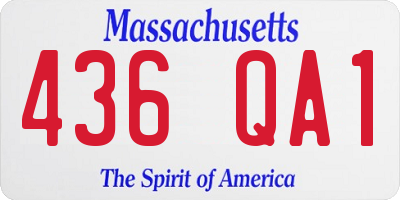 MA license plate 436QA1
