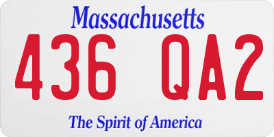 MA license plate 436QA2