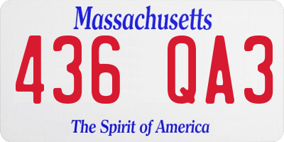 MA license plate 436QA3
