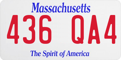 MA license plate 436QA4