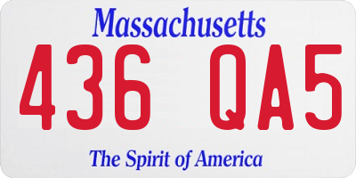 MA license plate 436QA5