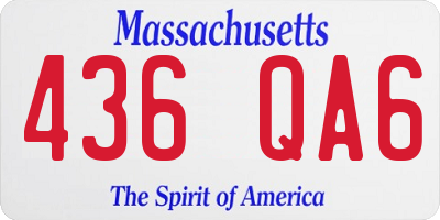 MA license plate 436QA6