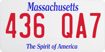 MA license plate 436QA7