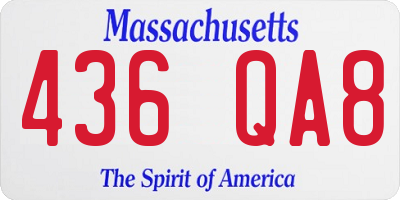 MA license plate 436QA8