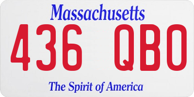 MA license plate 436QB0