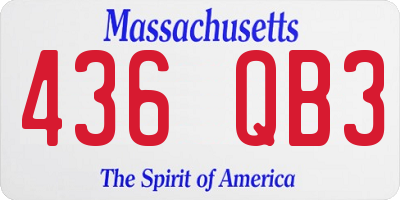 MA license plate 436QB3