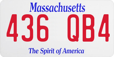 MA license plate 436QB4