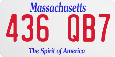 MA license plate 436QB7