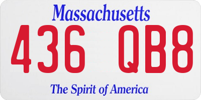 MA license plate 436QB8