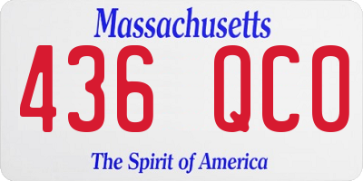MA license plate 436QC0