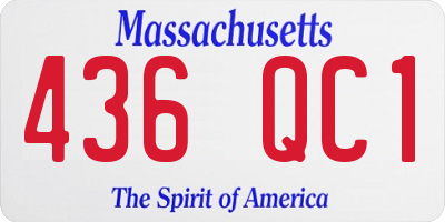 MA license plate 436QC1