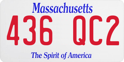 MA license plate 436QC2