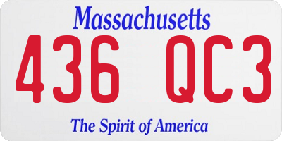 MA license plate 436QC3