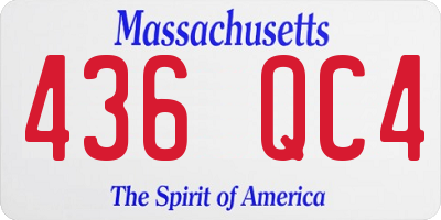 MA license plate 436QC4