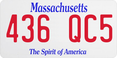 MA license plate 436QC5