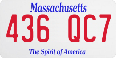 MA license plate 436QC7