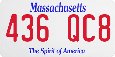 MA license plate 436QC8