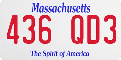 MA license plate 436QD3