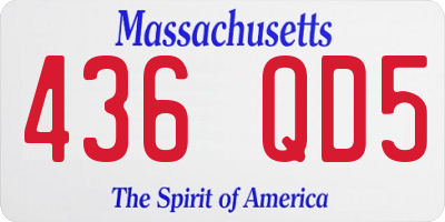 MA license plate 436QD5