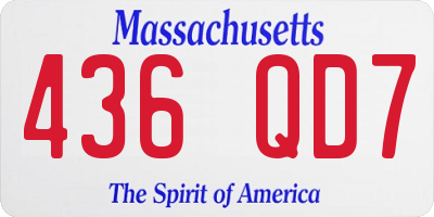 MA license plate 436QD7