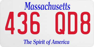 MA license plate 436QD8
