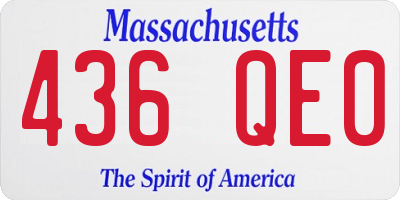 MA license plate 436QE0