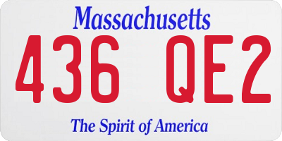 MA license plate 436QE2