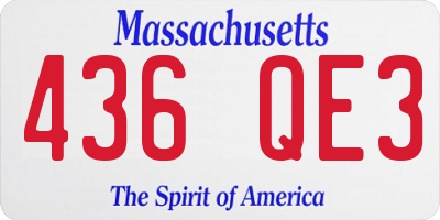 MA license plate 436QE3