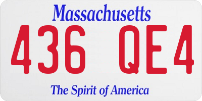 MA license plate 436QE4