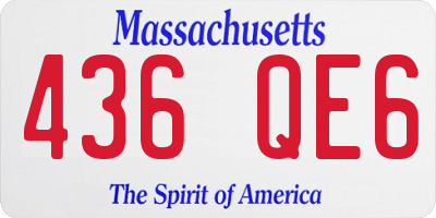 MA license plate 436QE6