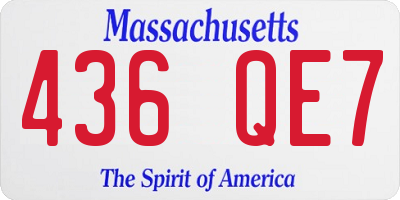MA license plate 436QE7