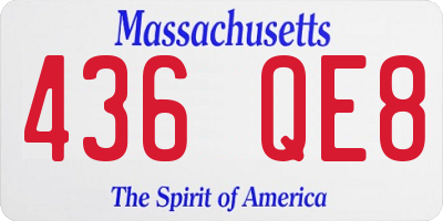 MA license plate 436QE8