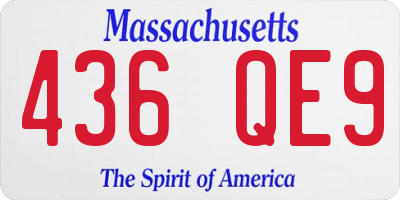 MA license plate 436QE9