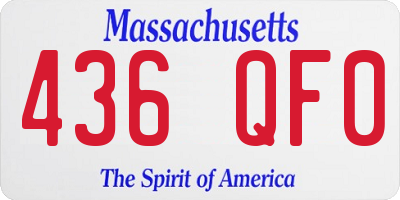 MA license plate 436QF0