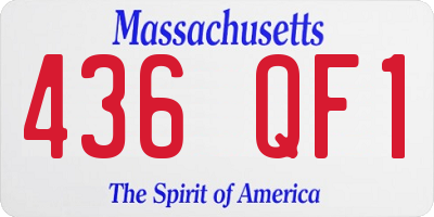 MA license plate 436QF1