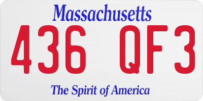 MA license plate 436QF3